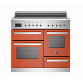 BERTAZZONI PRO10 5I 3E AR T Κουζίνα Ηλεκτρική με 3 Φούρνους και Επαγωγικές Εστίες 100cm Πορτοκαλί